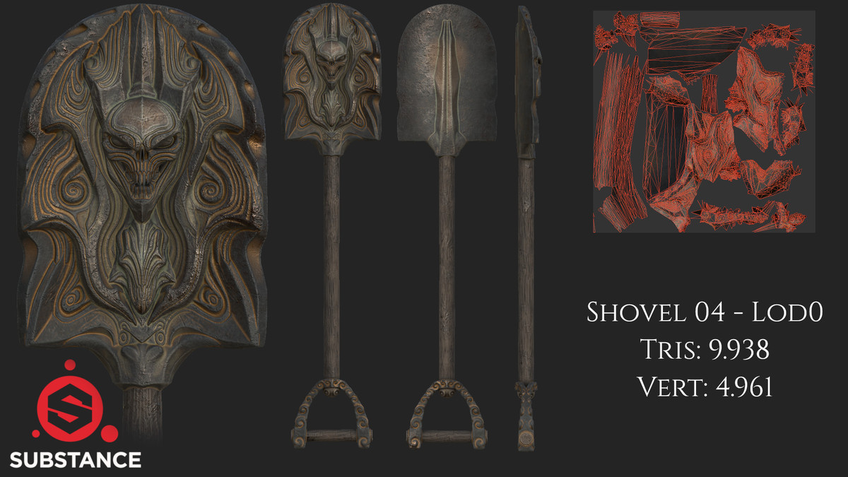 5 Dark Fantasy Shovels / Spades