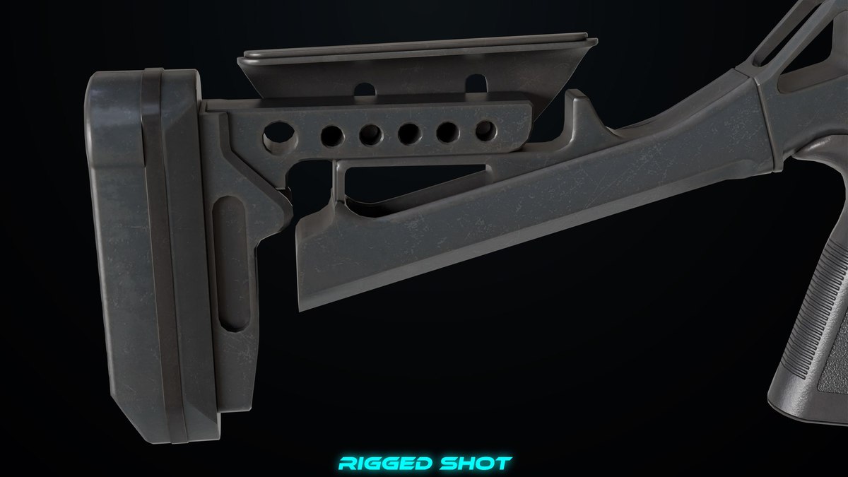 Long Shotgun 04 Black and Sandal Single Mat URP HDRP Textures
