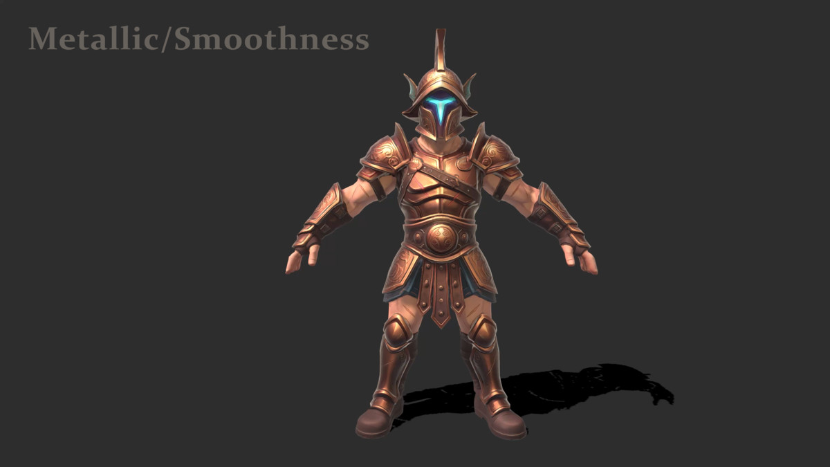 Stylized Bronze Warrior - Humanoid Low Poly
