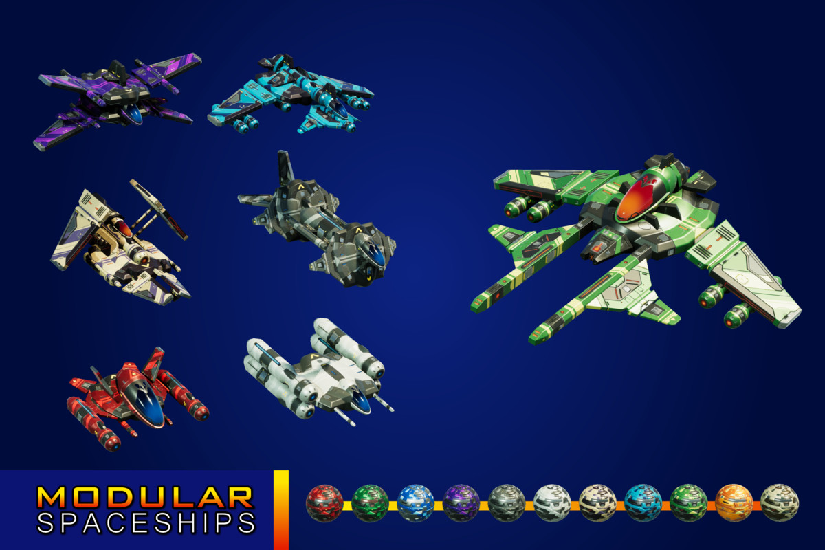 Sci-Fi Modular Spaceship Night Aye