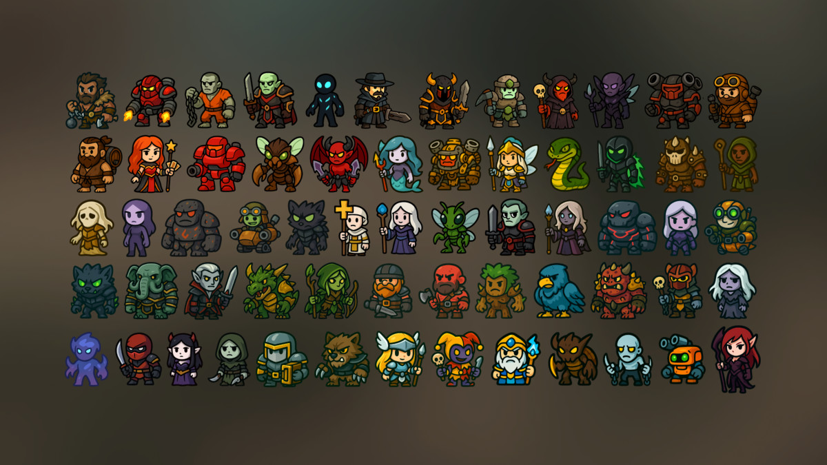 Cartoon Fantasy Enemy Characters for RPG Adventure and Roguelike Games