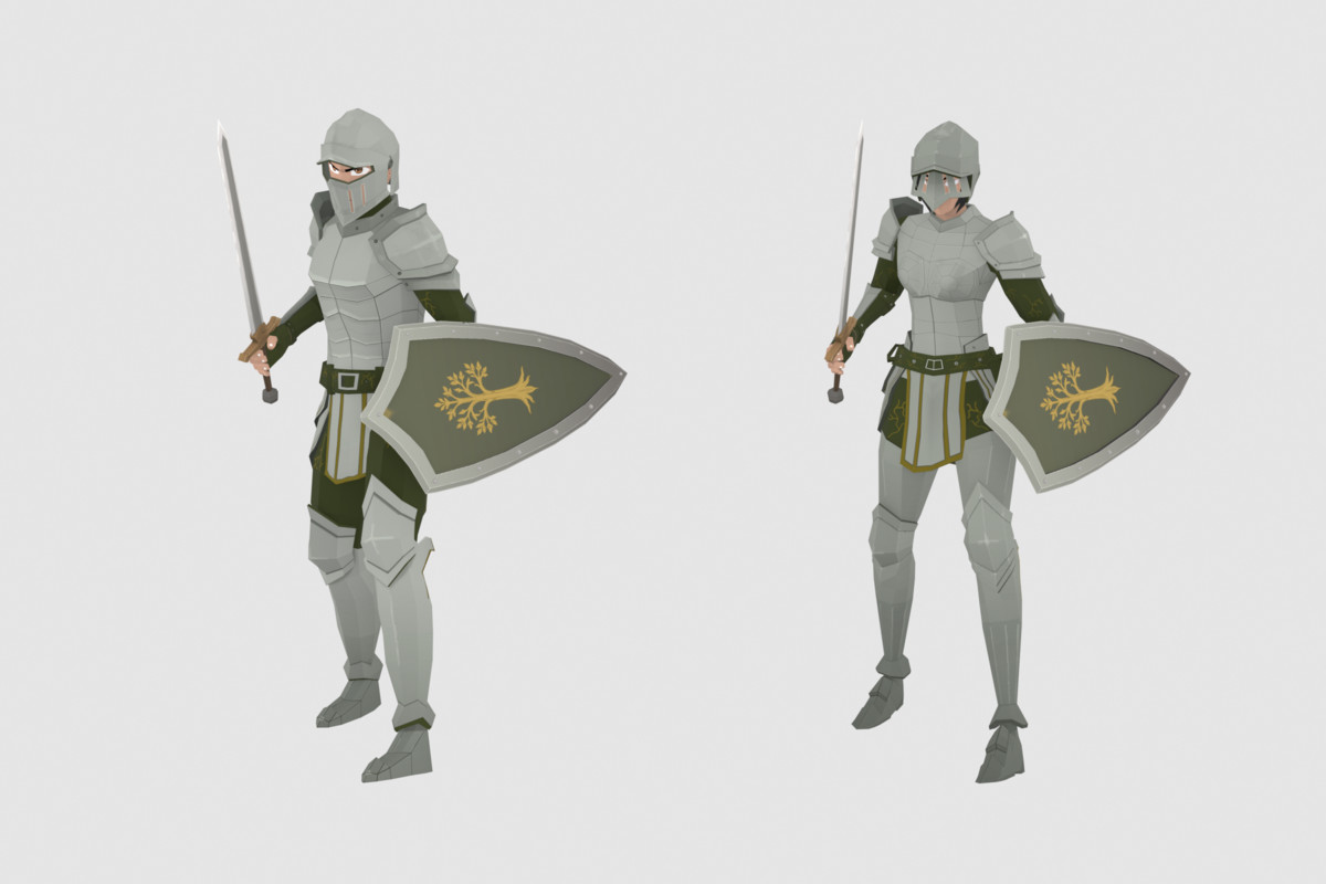 Stylized Knight Warriors Pack - Animated Characters (Male & Female)