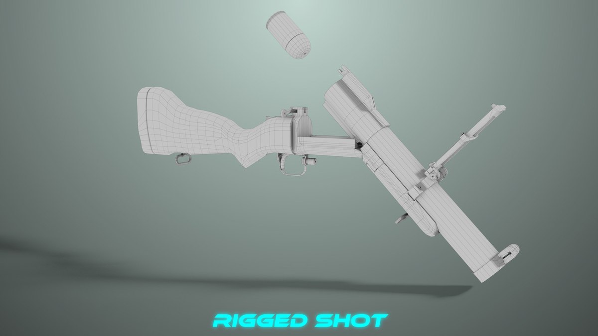6 Grenade Launcher Black URP HDRP Textures