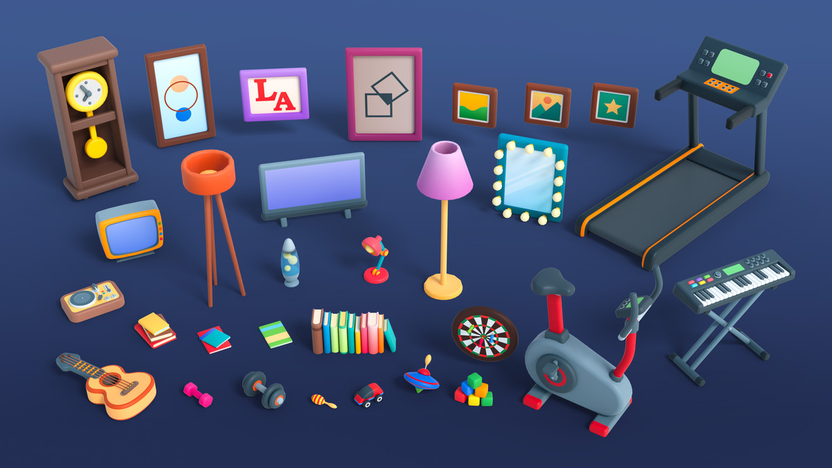Cute Furniture Mini - Low Poly 3D Models Pack