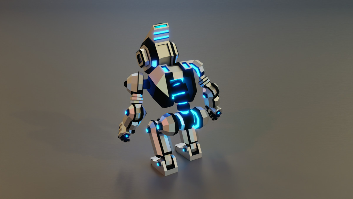 Sci‑Fi Robot X-25.2 Low‑Poly Stylized