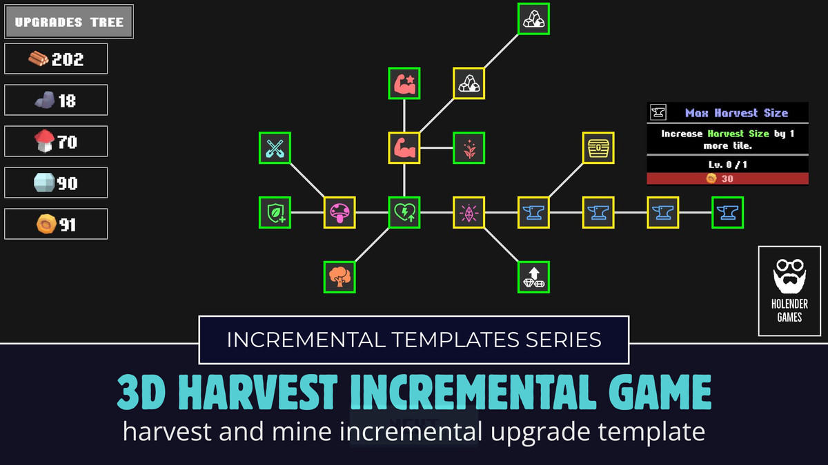 Harvest Incremental/Upgrade Game Template