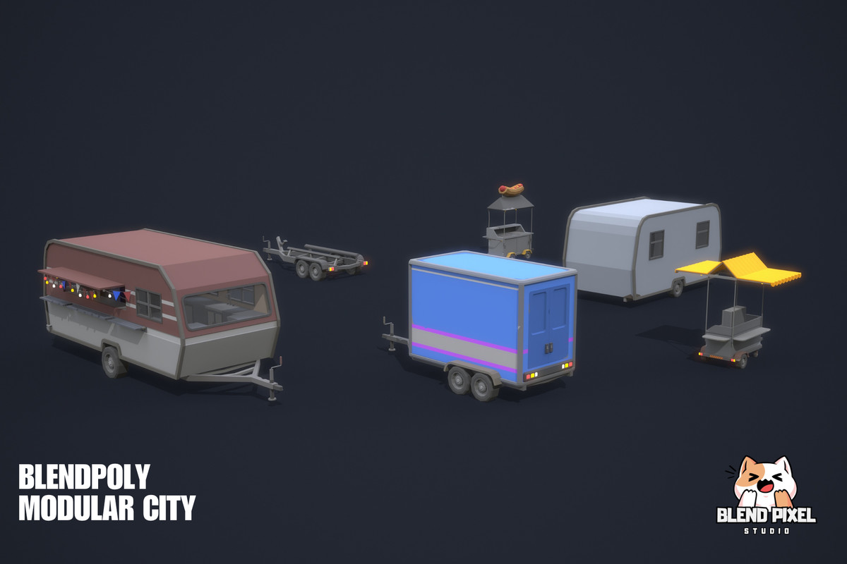 BlendPoly Modular City - Low Poly Assets