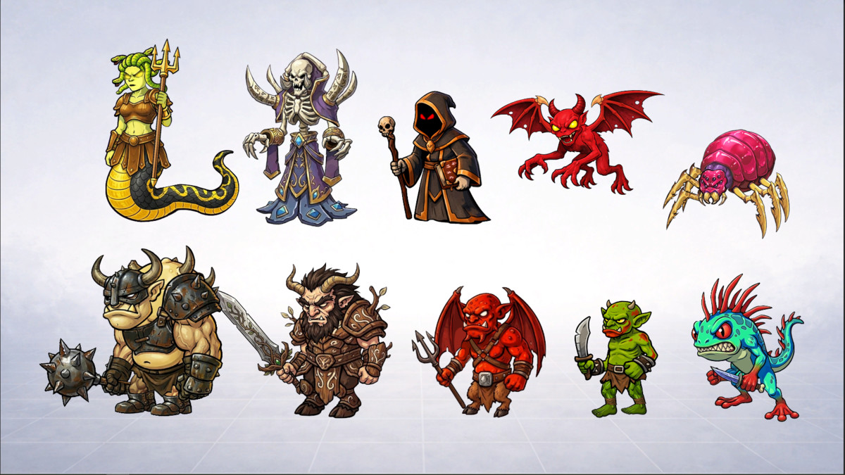 30 Stylized 2D Fantasy Monsters – Animated Characters Pack