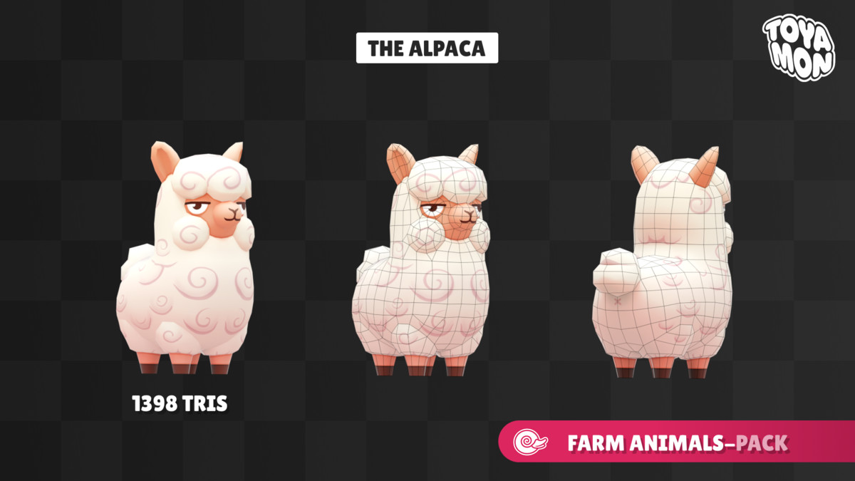 Stylized Farm Animals Pack - Low poly
