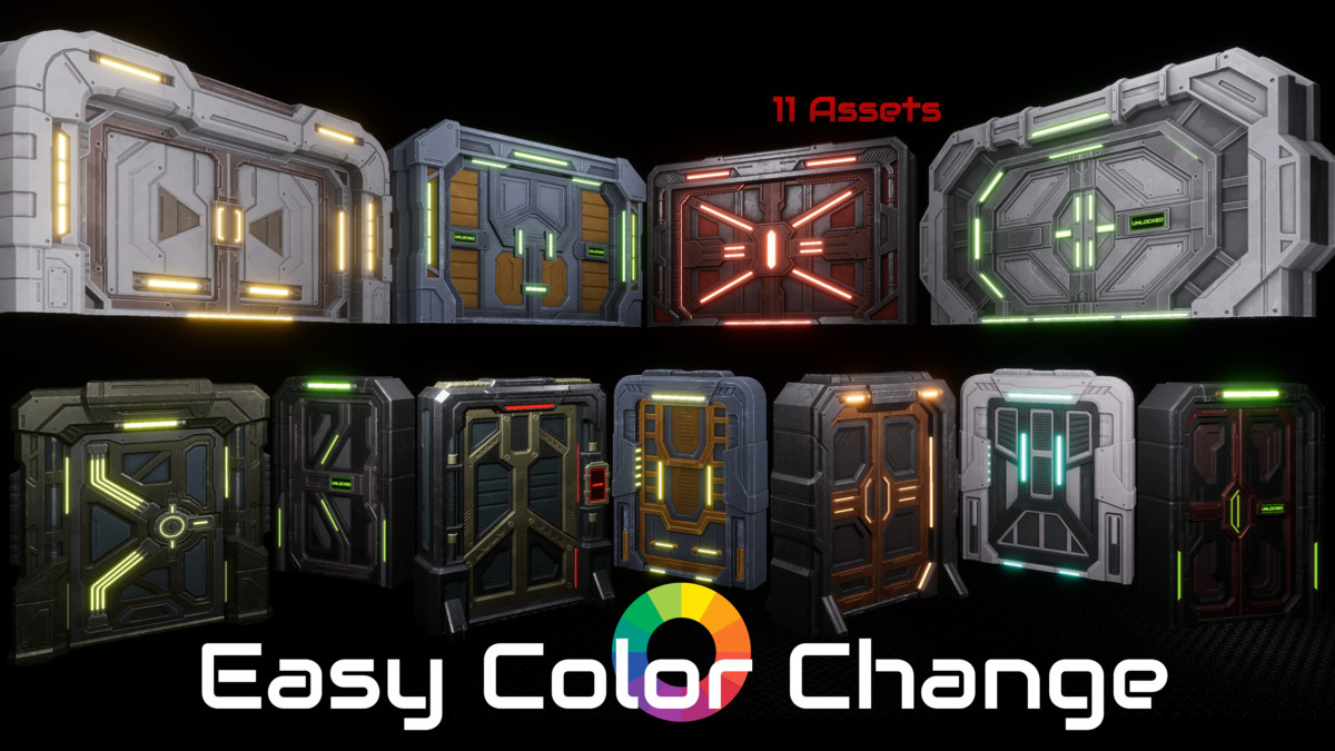 Sci-fi Doors Props Pack