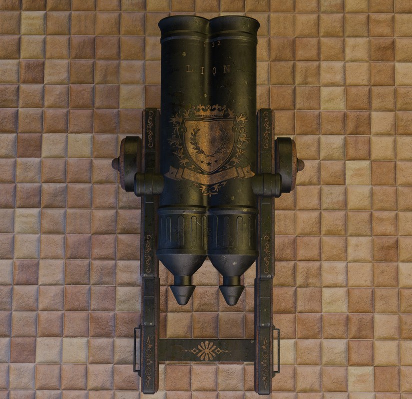 Thunderstrike Double Barrel Ornate Historical Cannon
