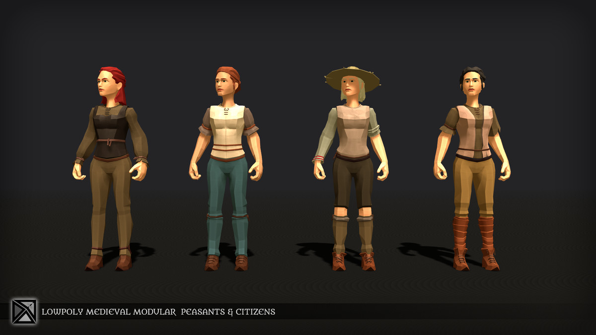 Lowpoly NPCs Bundle MEDIEVAL FANTASY SERIES
