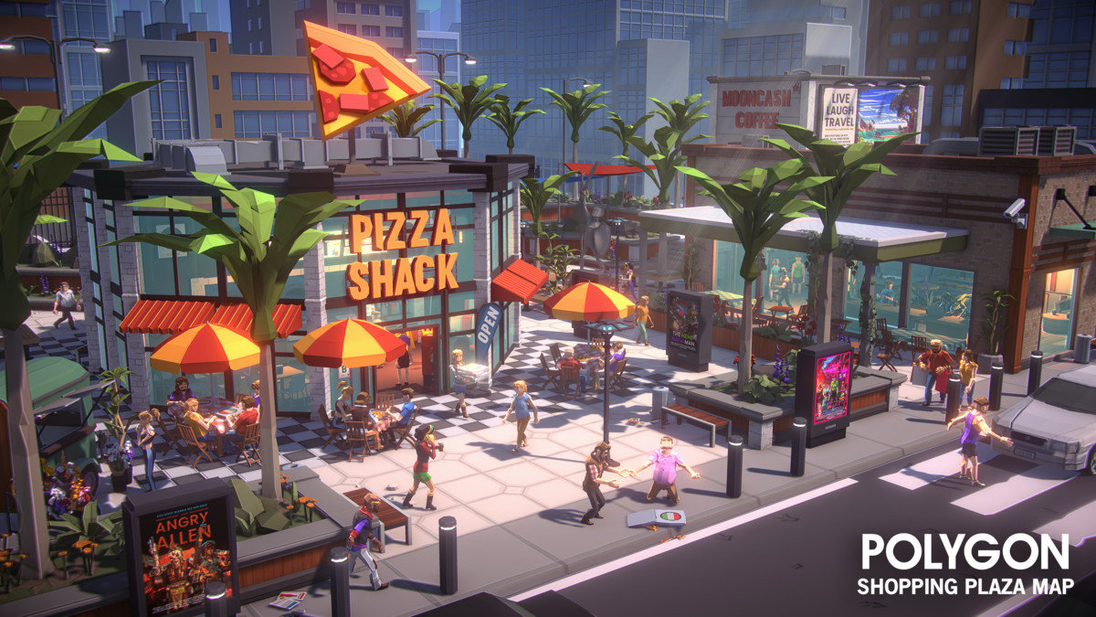 POLYGON - Shopping Plaza Map - Art by Synty