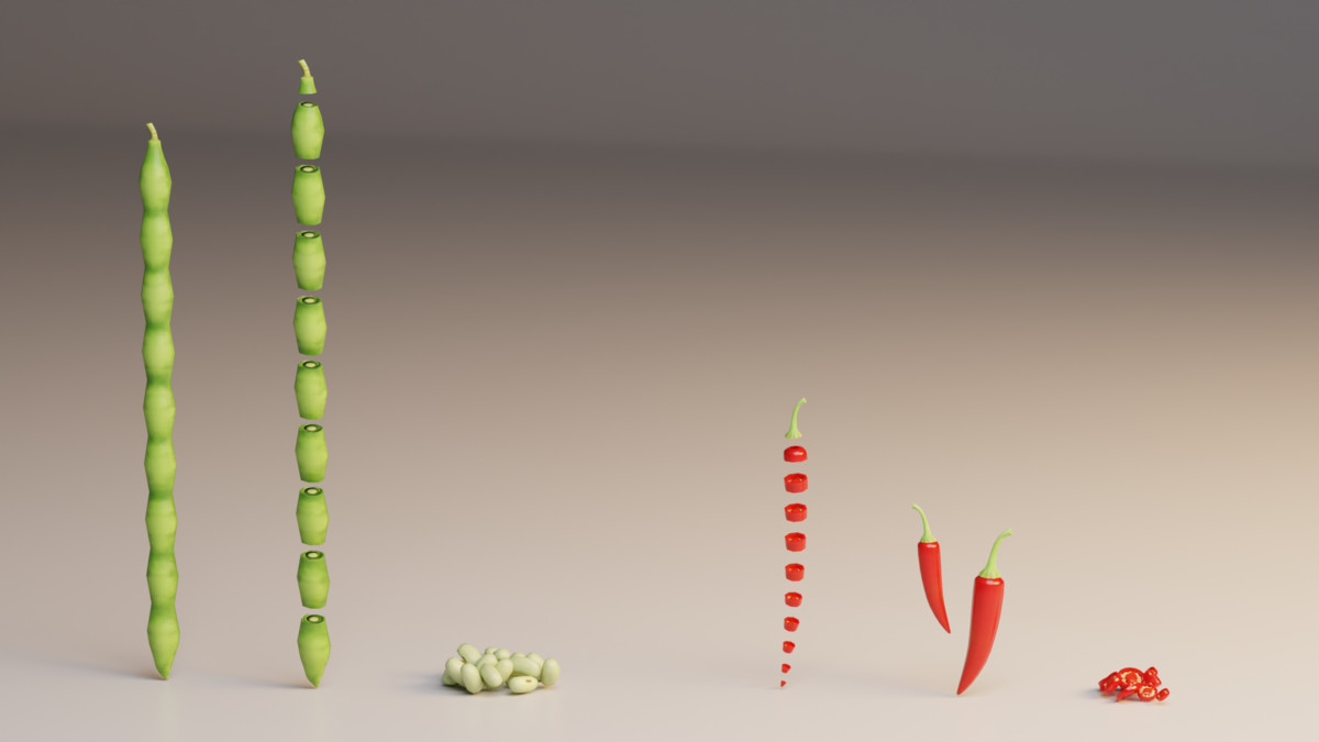 Stylized Asian Vegetable 3D Model Pack – Modular Low Poly Set
