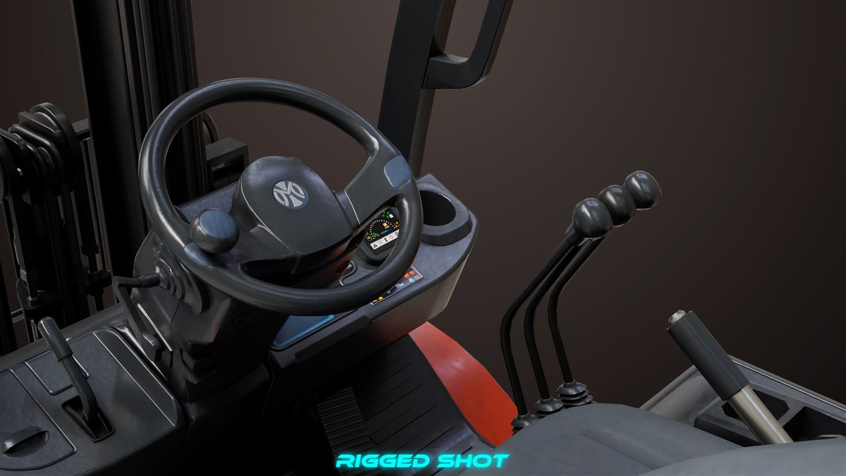 Forklift Truck03 Orange URP HDRP Textures