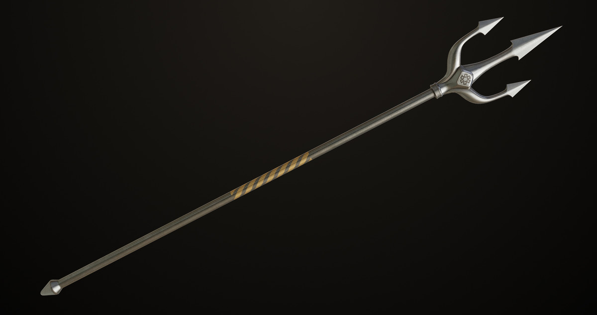 Medieval Trident 03 Silver URP HDRP Textures