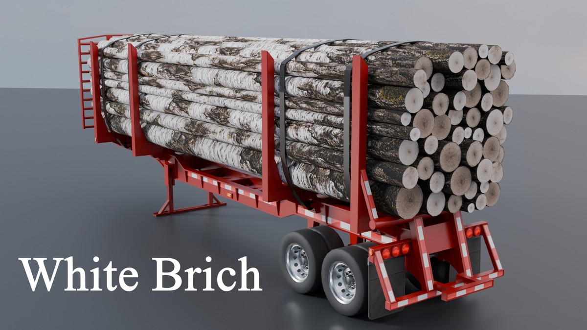 Realistic Logging Truck Pack – Semi Truck + Timber Trailer + 4 Wood Variants