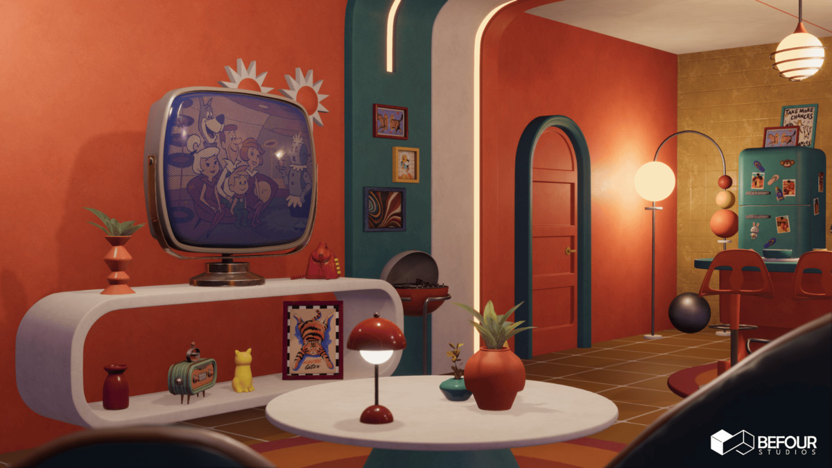 Retro Pop Art Living Space Environment