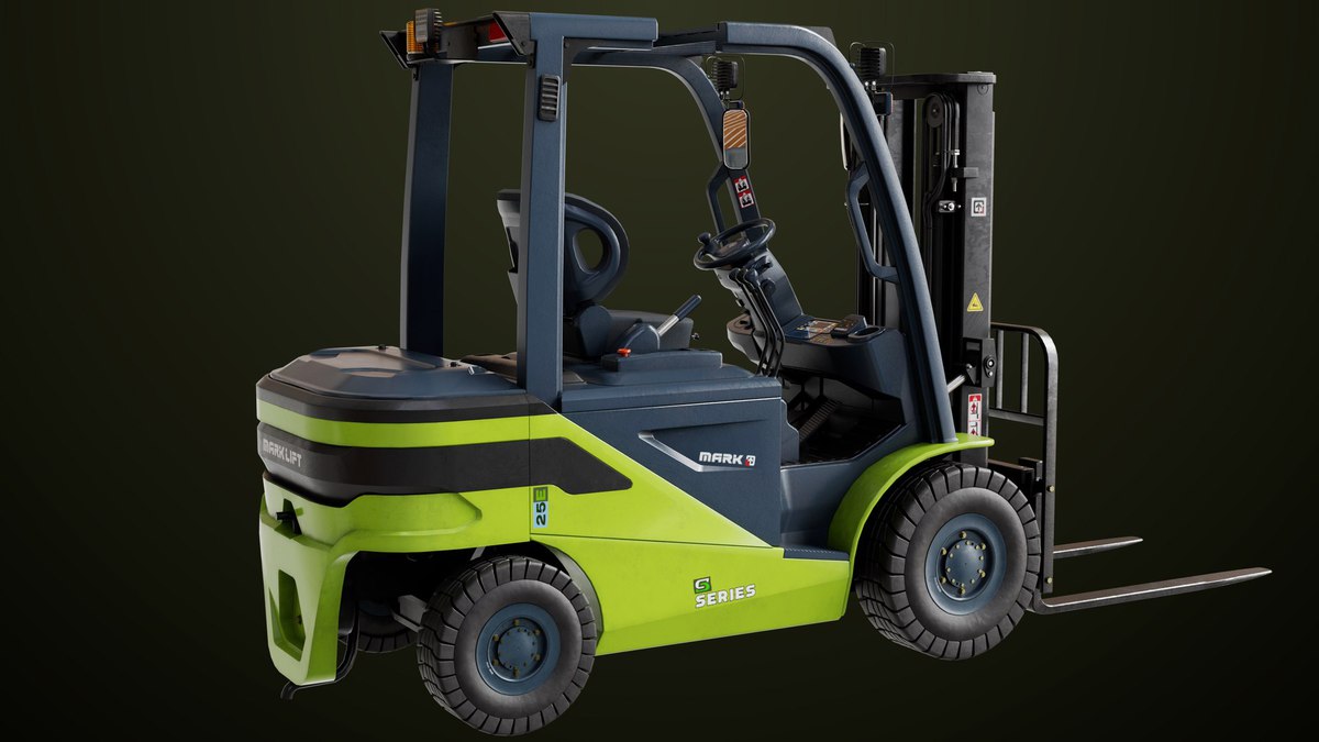 Forklift Truck03 Green URP HDRP Textures