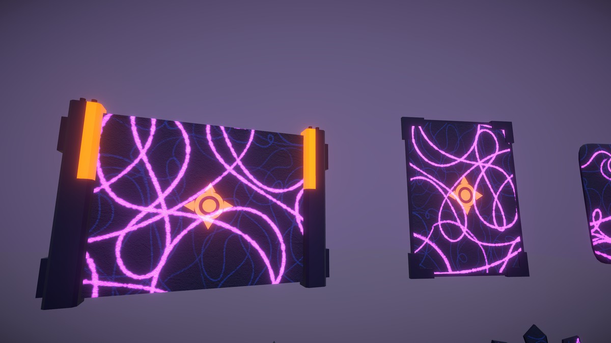 Cyber Neon Defense Shields 3D