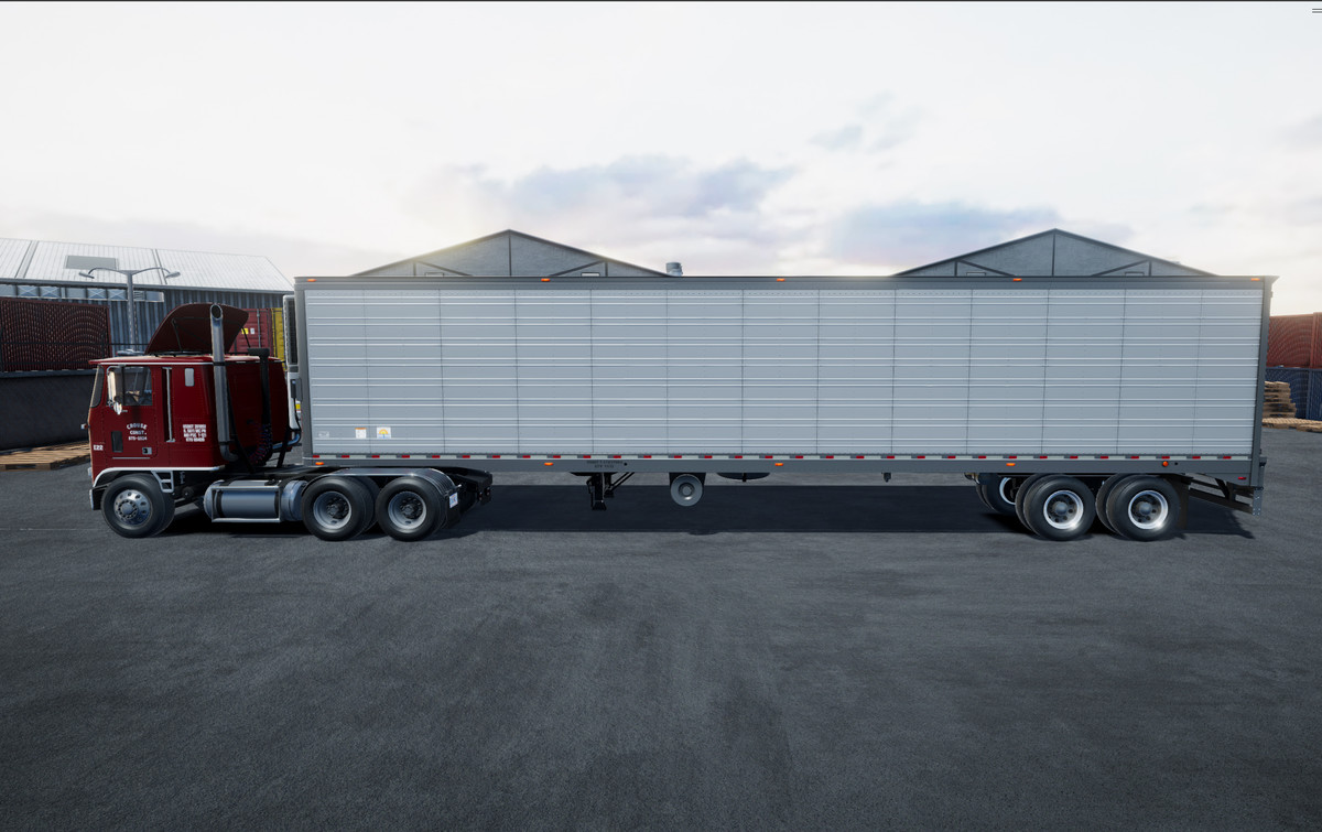80s cabover with refrigerated trailer