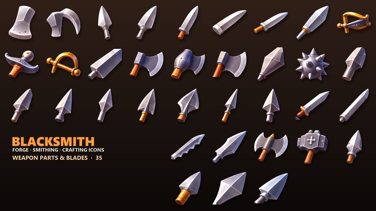 Blacksmith Icons - Ores, Tools & Weapon Parts