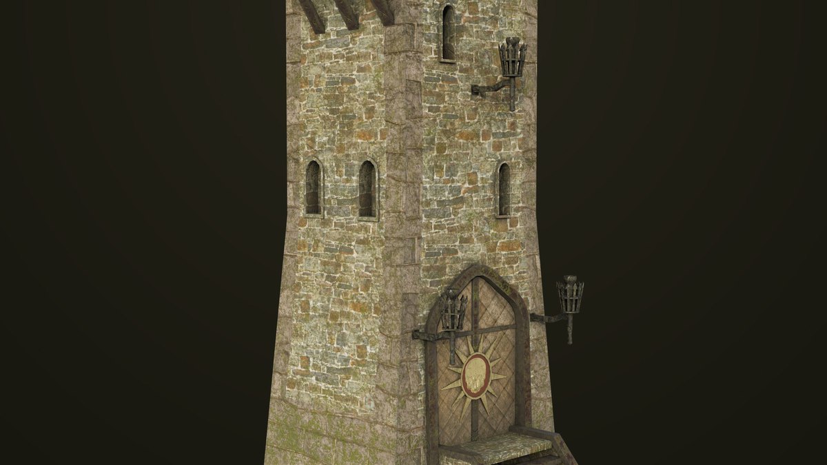 Old Castle Watch Tower 01 URP HDRP Textures