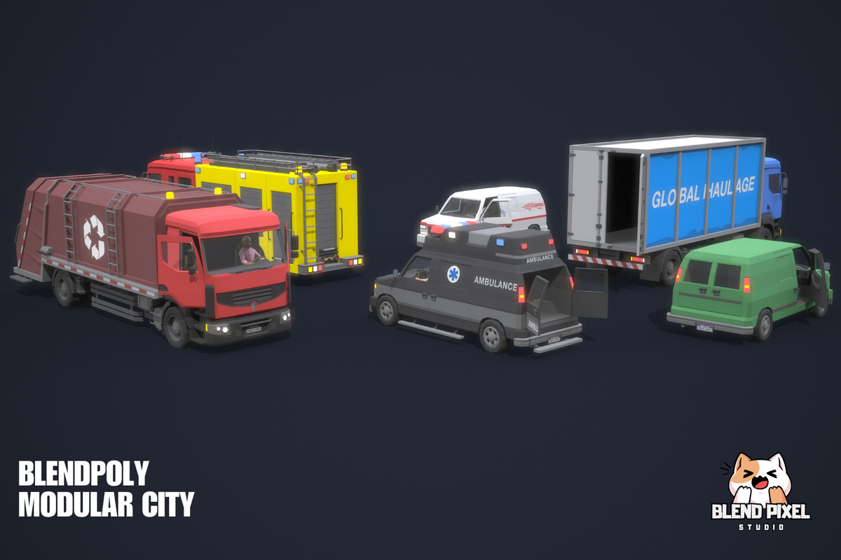 BlendPoly Modular City - Low Poly Assets
