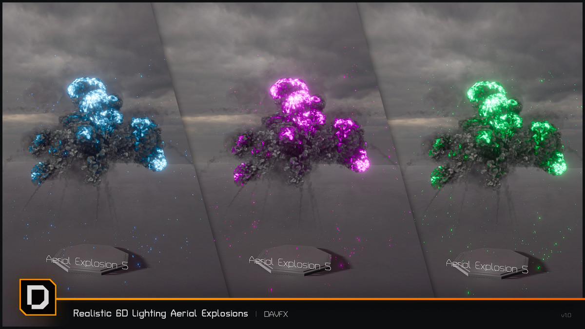 Realistic 6D Lighting Aerial Explosions Pack