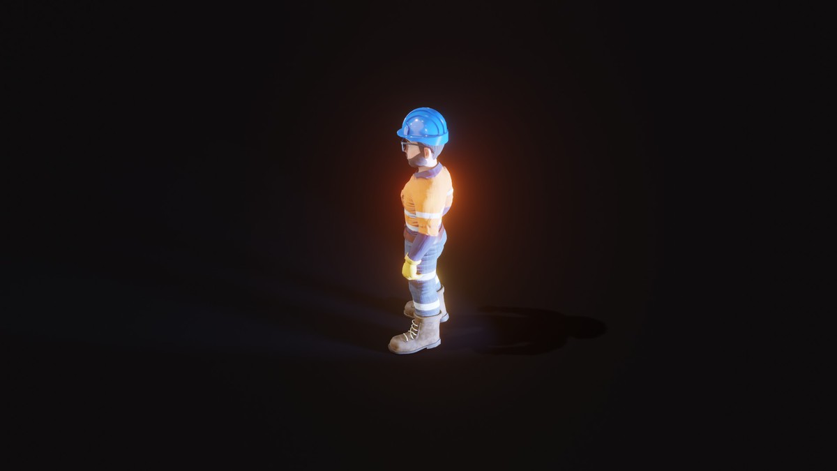 Stylized Male Worker 3D Model – Animated & Customizable (Game-Ready, Built-In)