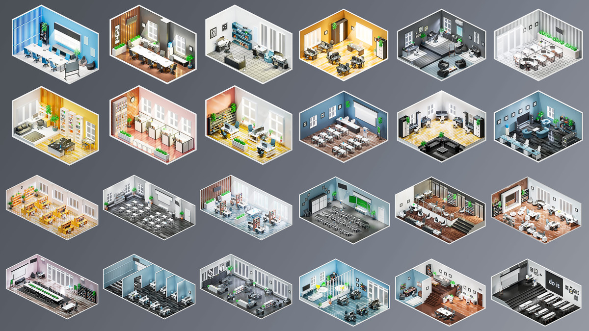 Office - Low Poly 3D Models Pack