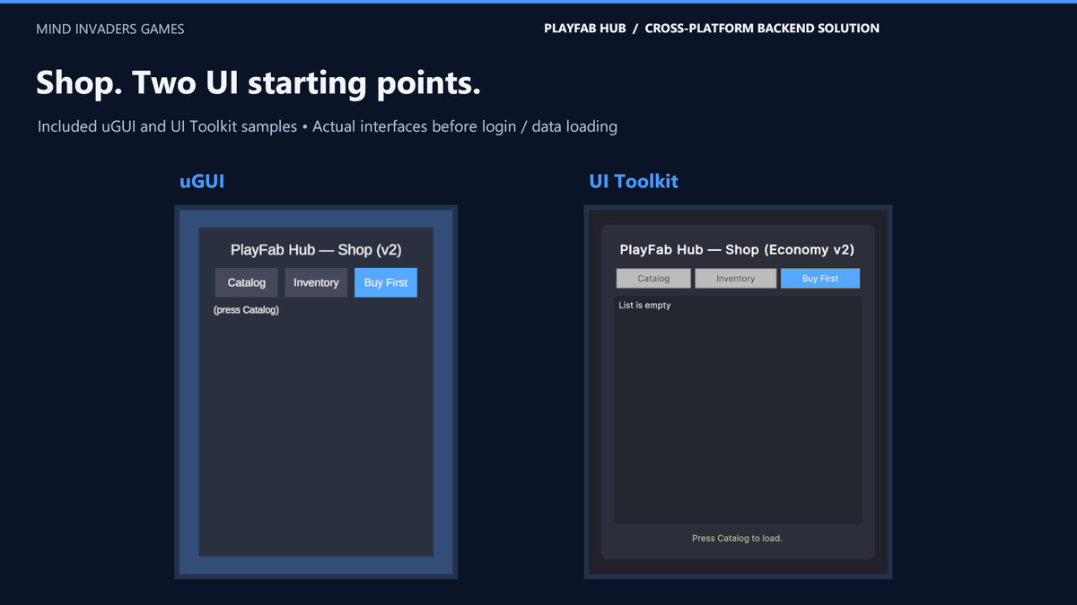 PlayFab Hub - Cross-Platform Backend Solution