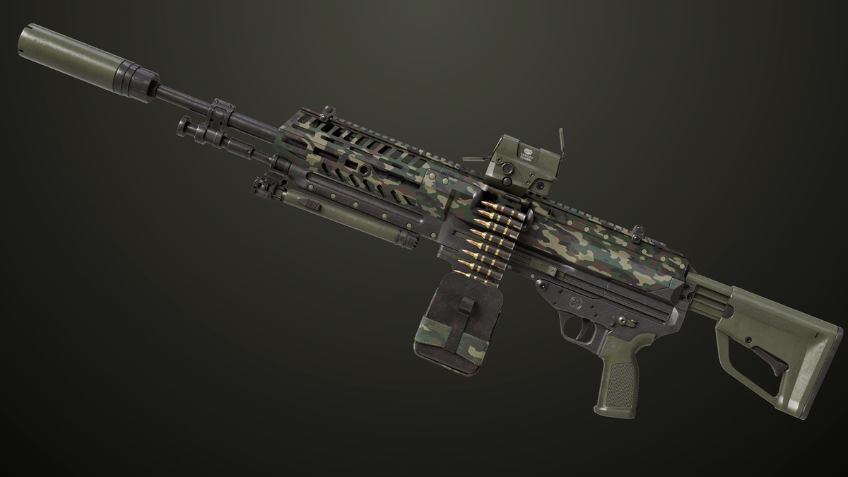 Machine Gun 14 Military Green URP HDRP Textures