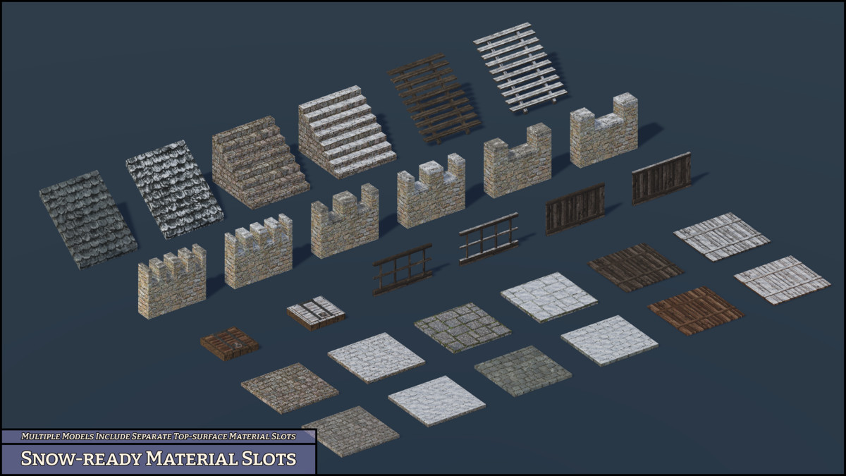 Cold Fortress - Retro Style Modular Environment Pack