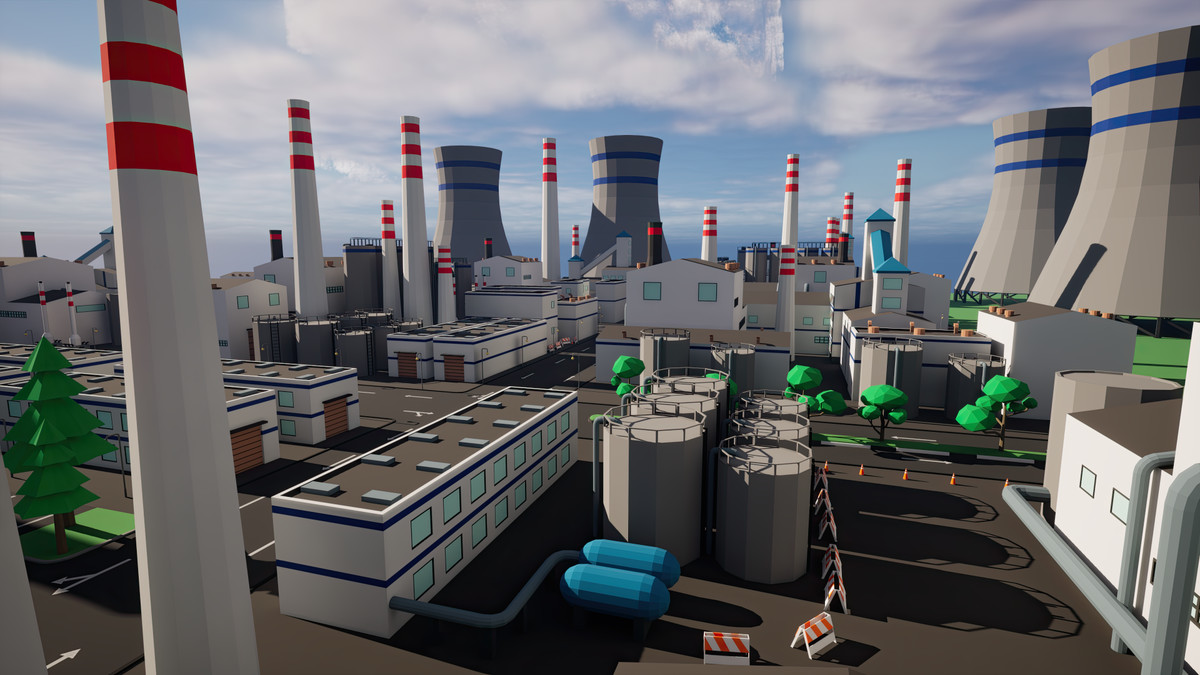 Modular Low Poly Factory [Desktop & Mobile]