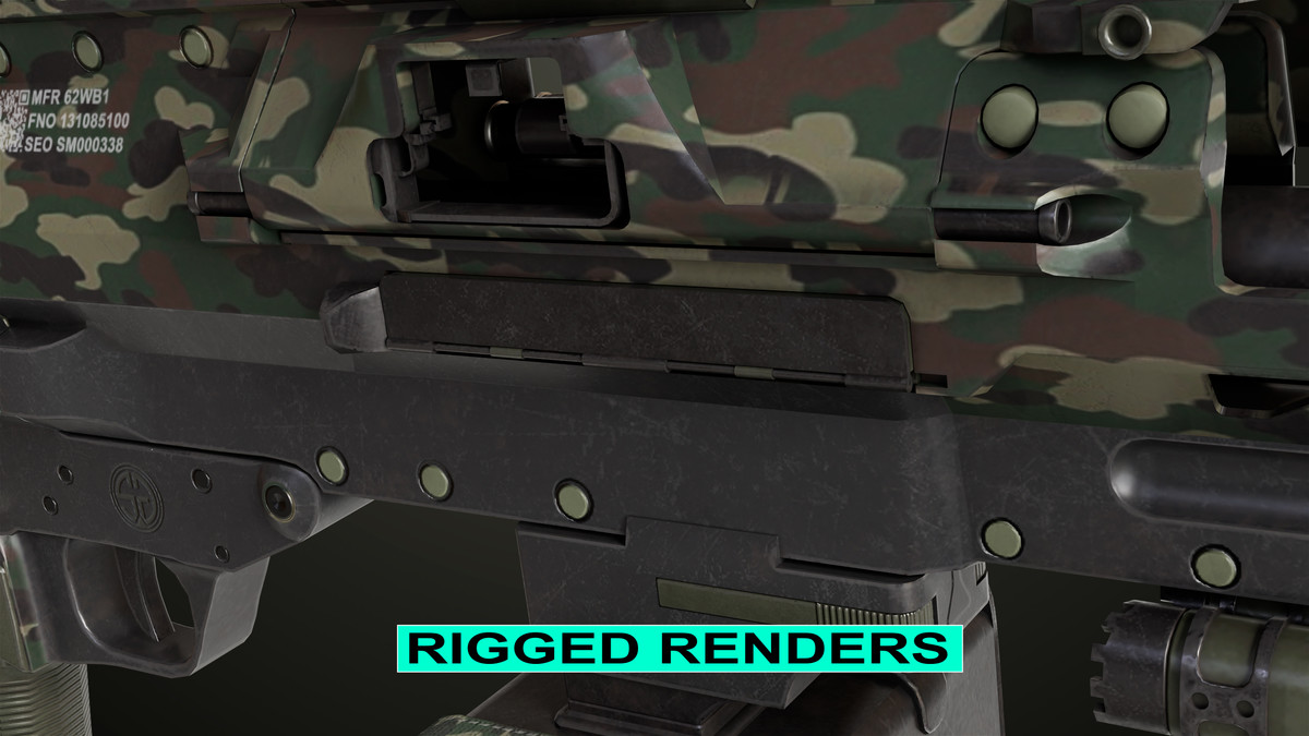 Machine Gun 14 Military Green URP HDRP Textures