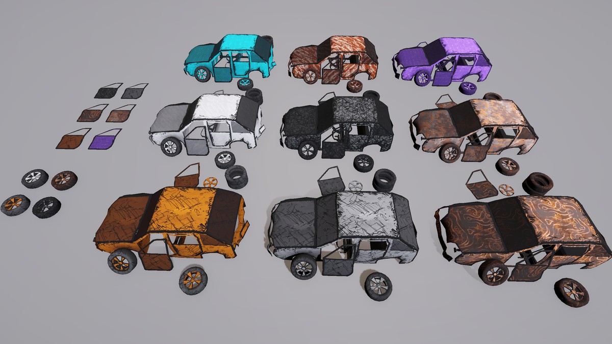 Broken Cars 3D : Hand drawn style