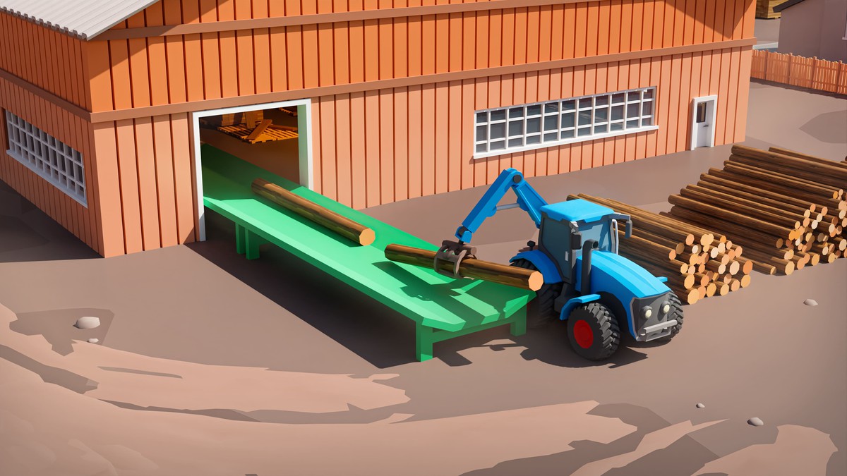 Logging Facility - Low Poly 3D Models Pack