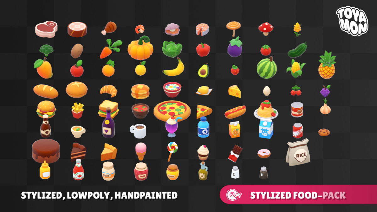 Stylized Food Pack - Low poly