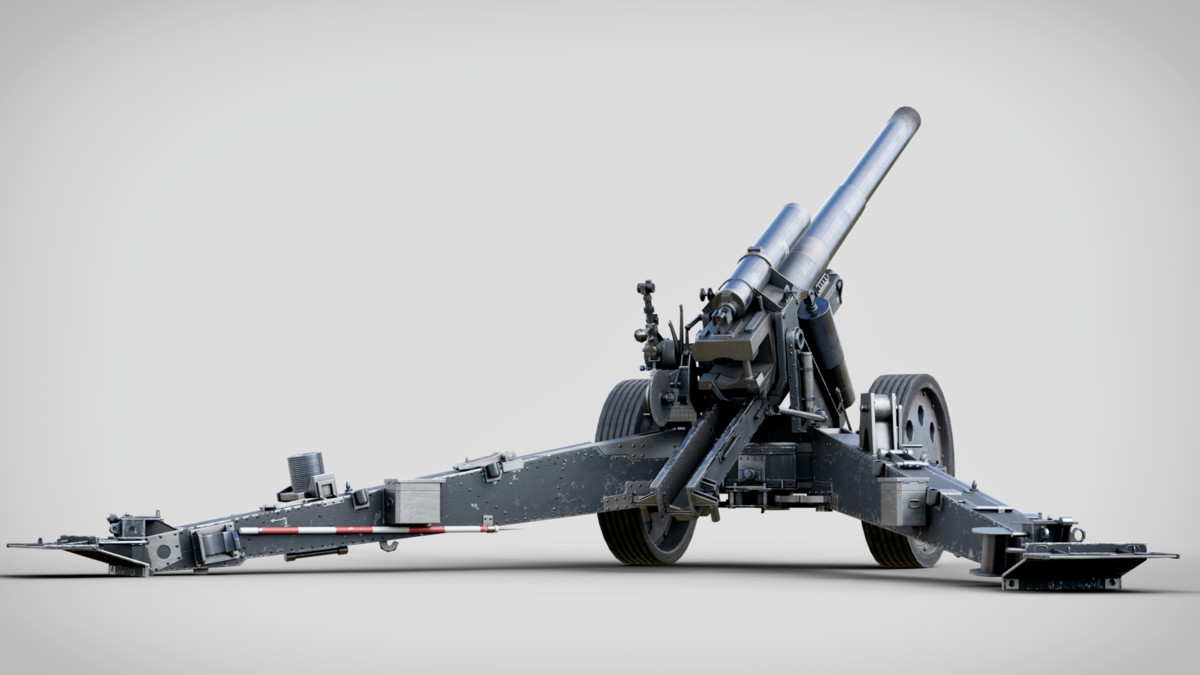 Rigged 15cm sFH 18 Cannon WW2