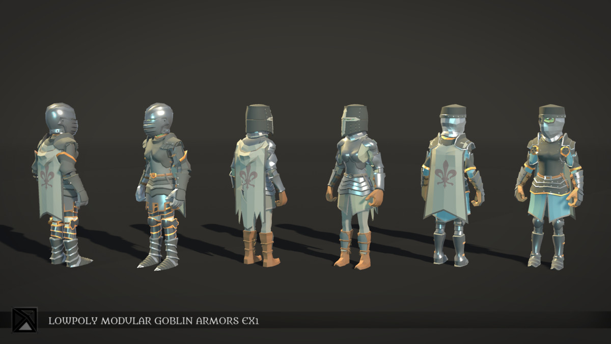 Low Poly Goblins Modular Armors Bundle - LOWPOLY MEDIEVAL FANTASY SERIES