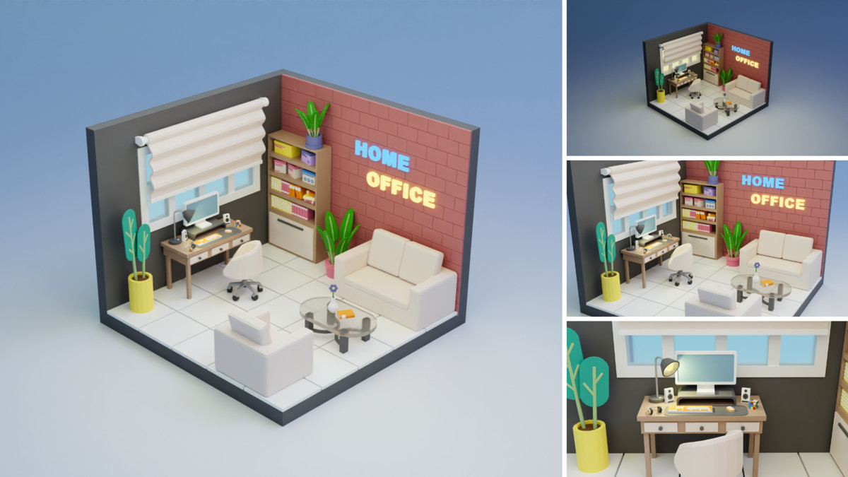 Low Poly Rooms Interiors 3 - Stylized Asset Pack