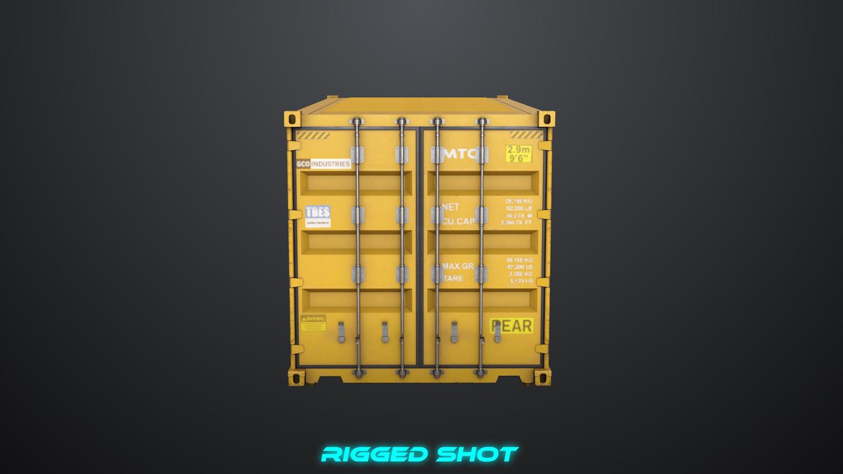 5 Cargo Container 20ft Single Mat URP HDRP Textures