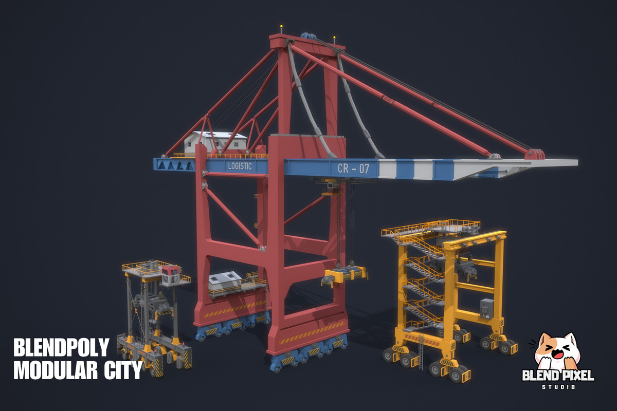 BlendPoly Modular City - Low Poly Assets