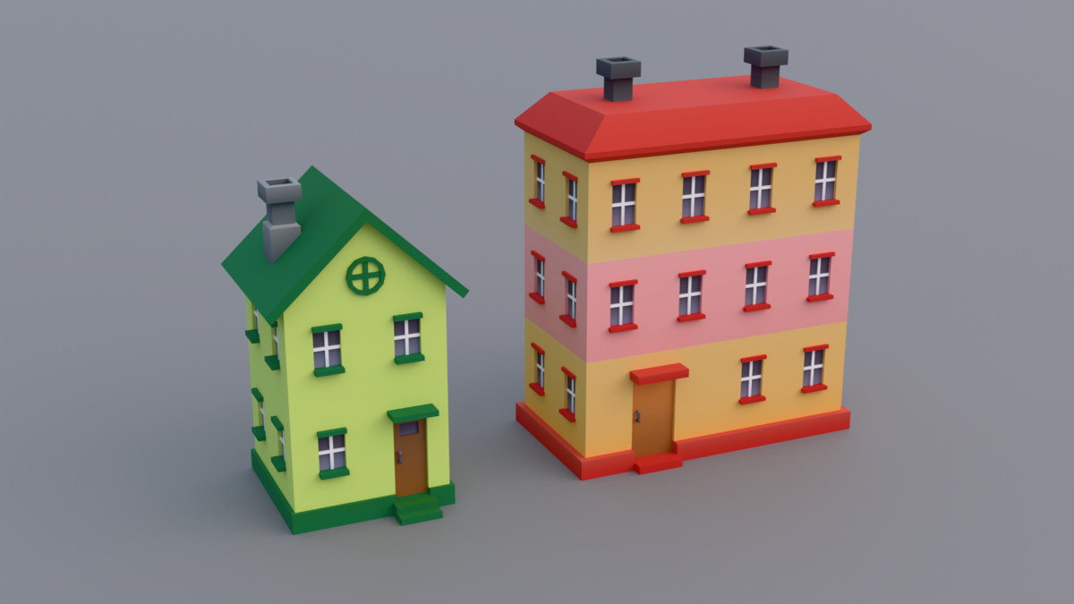 30 Low-Poly Urban Buildings Collection