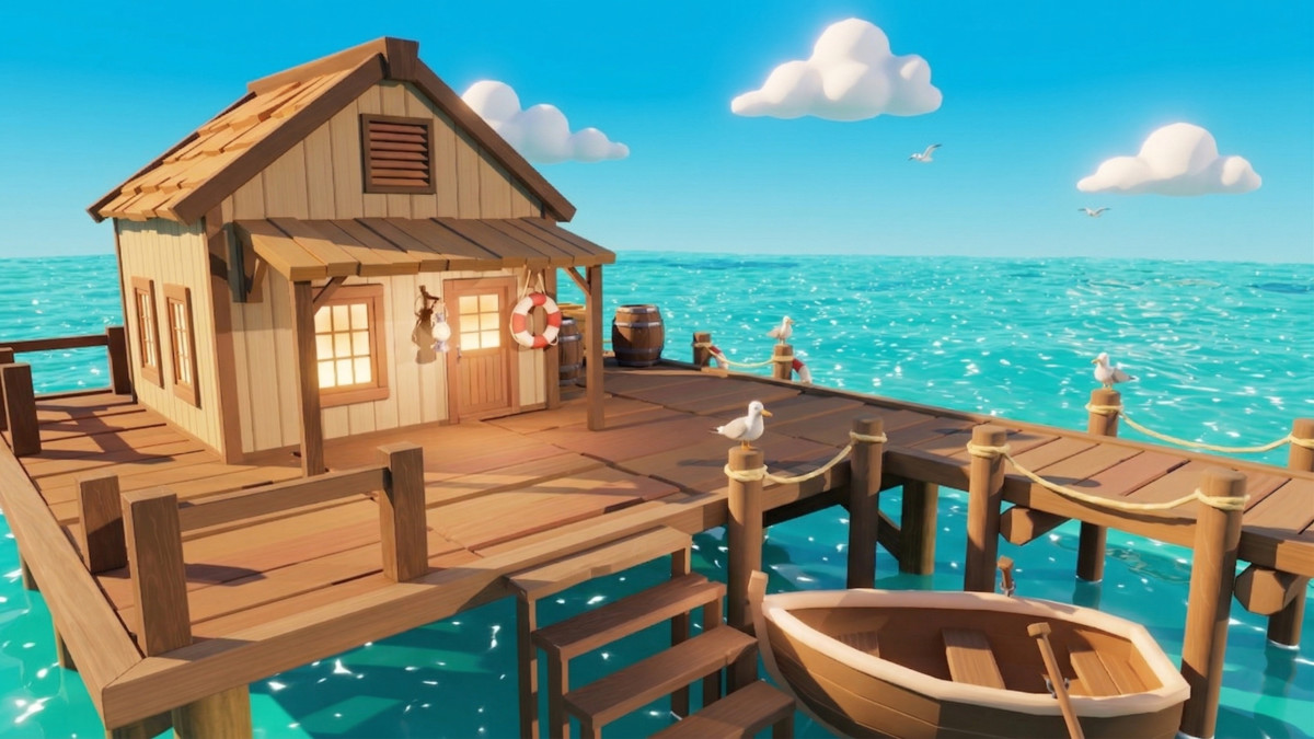 Modular Waterfront System: Fisherman’s Shack, Docks, and Rowboat