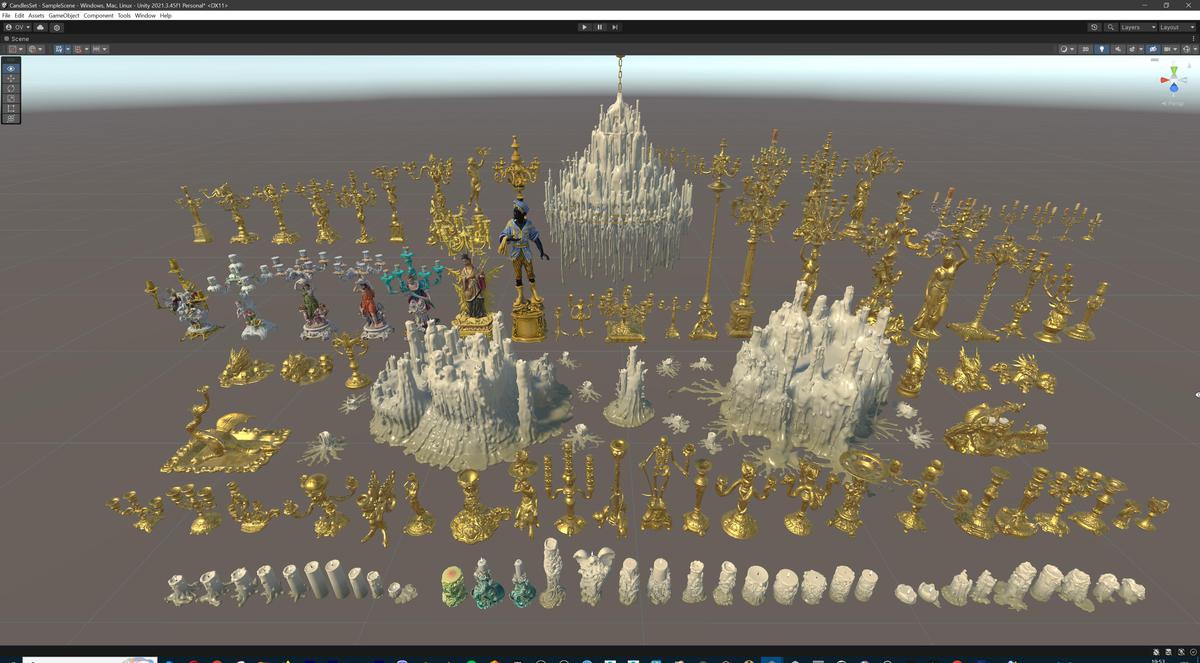 Ornate Candles, CandleHolders, and Wax Sculptures - 133 Models Set