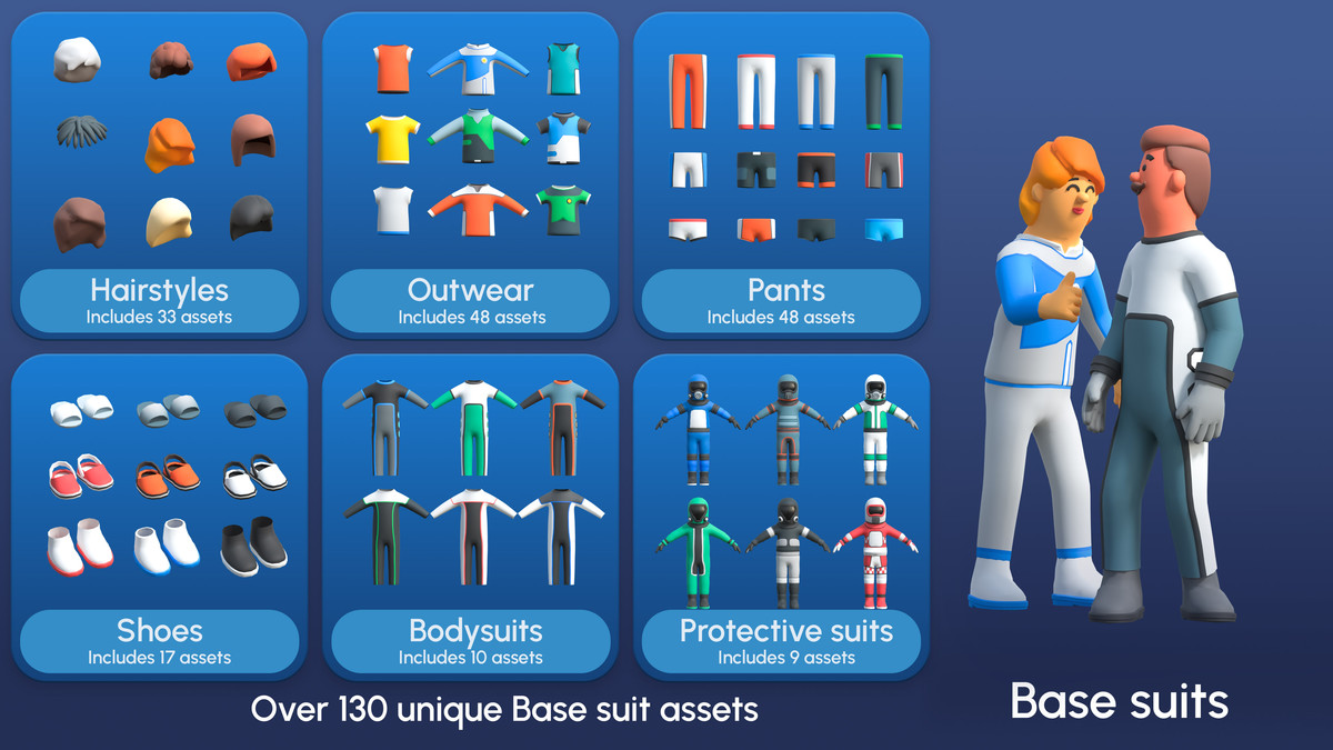 Astronaut Characters - Low Poly 3D Models Pack
