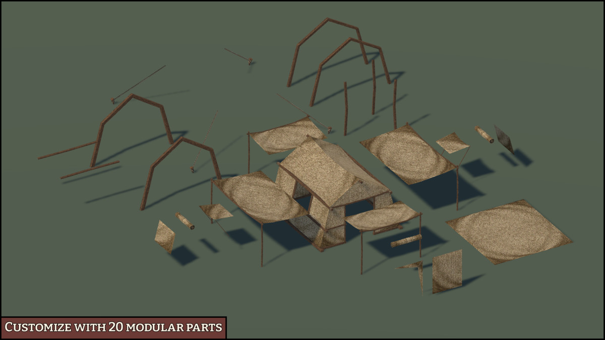 Campsite - Retro Style Modular Environment Pack