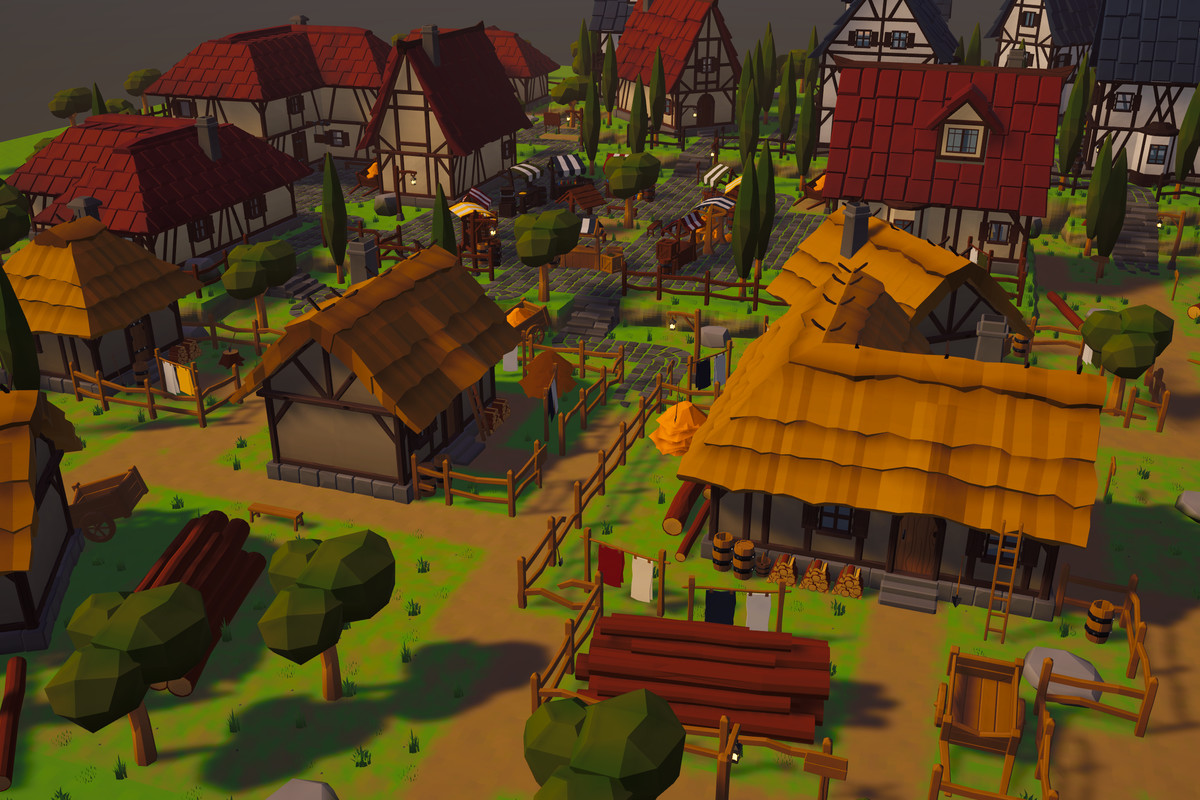 Low Poly Modular Medieval Village Constructor